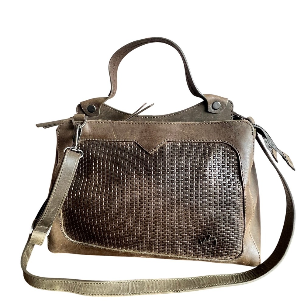 Velez Olive Green Woven Leather Crossbody Artisan Boho Luxe Shoulder Bag